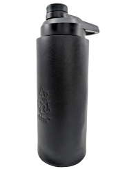 Oliriss 18oz black leather stainless steel water bottle