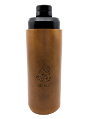 Oliriss 18oz brown leather stainless steel water bottle