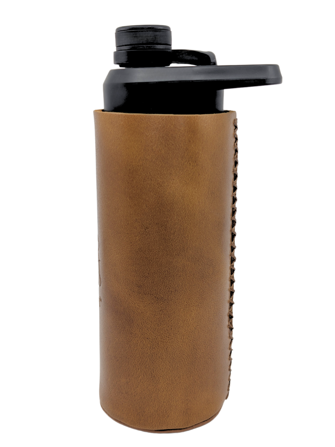 Oliriss 18oz brown leather stainless steel water bottle