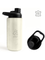 Oliriss 18oz white leather stainless steel water bottle