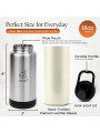 Oliriss 18oz white leather stainless steel water bottle